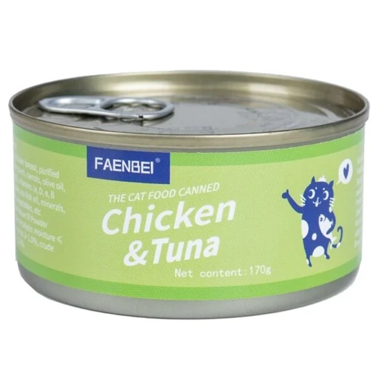 کنسرو گربه نچرال chicken and tuna فنبی وزن 85 گرم