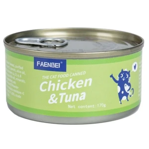 کنسرو گربه نچرال فنبی chicken and tuna وزن 170گرم