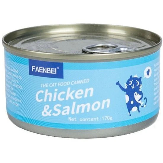 کنسرو گربه نچرال chiken and salmon فنبی وزن 85 گرم