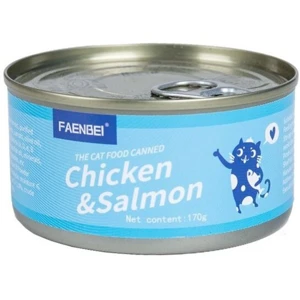 کنسرو گربه نچرال chiken and salmon فنبی وزن 85 گرم