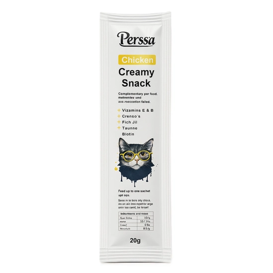 بستنی گربه مرغ پرسا creamy snack with chicken وزن 20 گرم