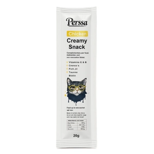 بستنی گربه مرغ پرسا creamy snack with chicken وزن 20 گرم